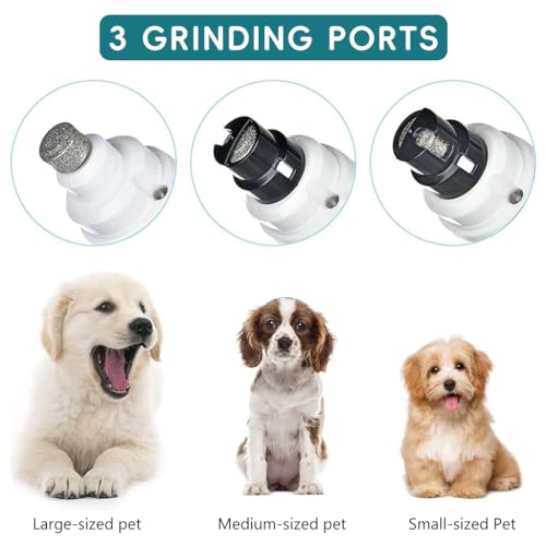 Qpets® Dog Nail Trimmer With LED Light Diamond Grinding Bit Rechargeable 2-Speed Electric Pet Grinder For Dogs Cats Noiseless Portable USB Powered Safe Efficient Cutter 3 PCS Qpets® Dog Nail Trimmer With LED Light Diamond Grinding Bit Rechargeable 2-Speed Electric Pet Grinder For Dogs Cats Noiseless Portable USB Powered Safe Efficient Cutter 3 PCS